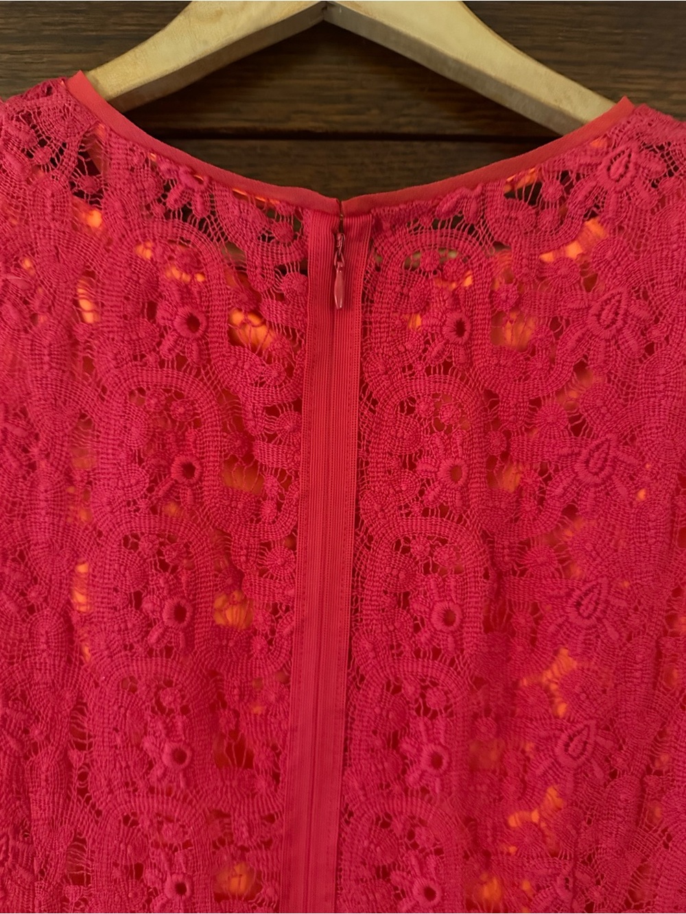 Elie Tahari Painted Lady Red Lace Sleeveless Mini Dress Size 10 - Picture 6 of 10